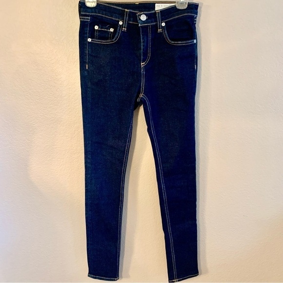 NEW Rag & Bone Jeans Sz 25 Harrow 10” Skinny 98% Cotton Dark Blue Denim - Picture 3 of 16